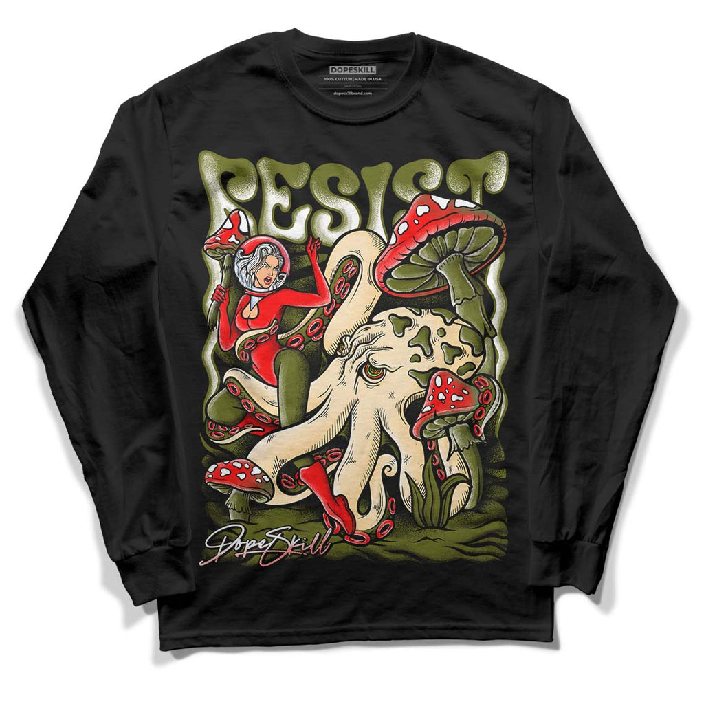 Travis Scott x Jordan 1 Low OG “Olive” DopeSkill Long Sleeve T-Shirt Resist Graphic Streetwear - Black