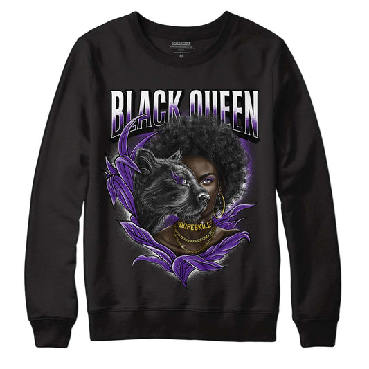 Dark Iris 3s DopeSkill Sweatshirt New Black Queen Graphic - Black 