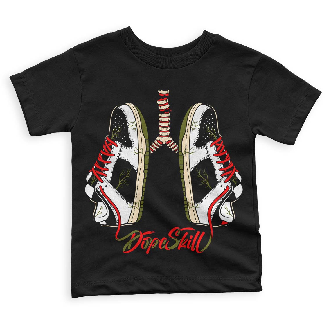 Travis Scott x Jordan 1 Low OG “Olive” DopeSkill Toddler Kids T-shirt Breathe Graphic Streetwear - Black