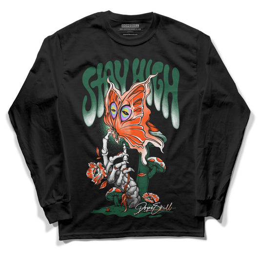 Dunk Low Team Dark Green Orange DopeSkill Long Sleeve T-Shirt Stay High Graphic - Black