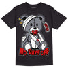 Fire Red 9s DopeSkill T-Shirt Hurt Bear Graphic - Black 