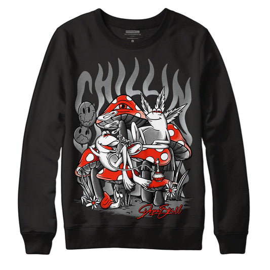 Black Canvas 4s DopeSkill Sweatshirt Chillin Graphic - Black