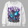 Dark Iris 3s DopeSkill Sweatshirt Chillin Graphic - White 