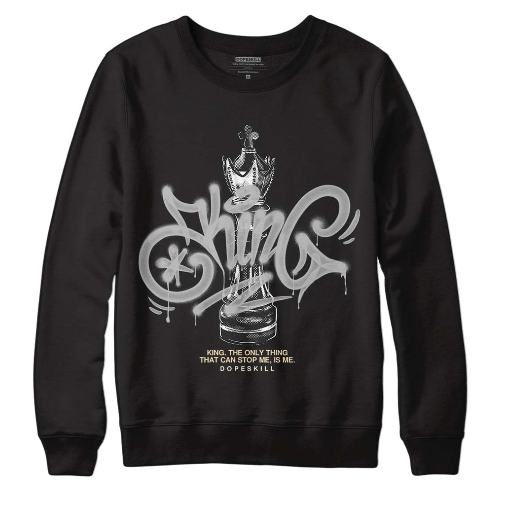 Jordan 4 Retro SE Craft Photon Dust DopeSkill Sweatshirt King Chess Graphic Streetwear - Black