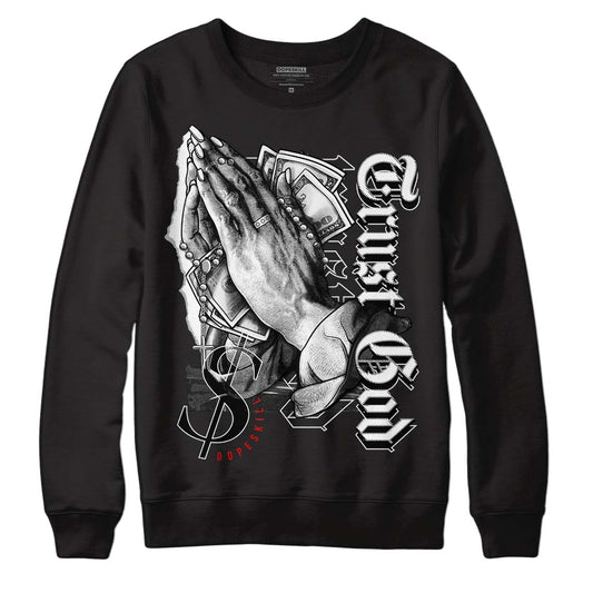 Jordan 1 High 85 Black White DopeSkill Sweatshirt Trust God Graphic Streetwear - Black 