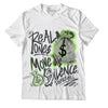 Jordan 5 Green Bean DopeSkill T-Shirt Real Ones Move In Silence Graphic - White 