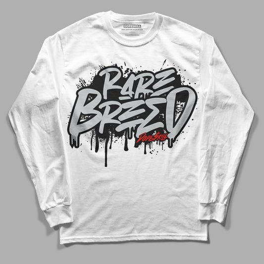 Black Canvas 4s DopeSkill Long Sleeve T-Shirt Rare Breed Graphic - White 