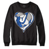 True Blue 1s DopeSkill Sweatshirt Heart Jordan 1 Graphic - Black