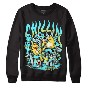 Aqua 5s DopeSkill Sweatshirt Chillin Graphic - Black 