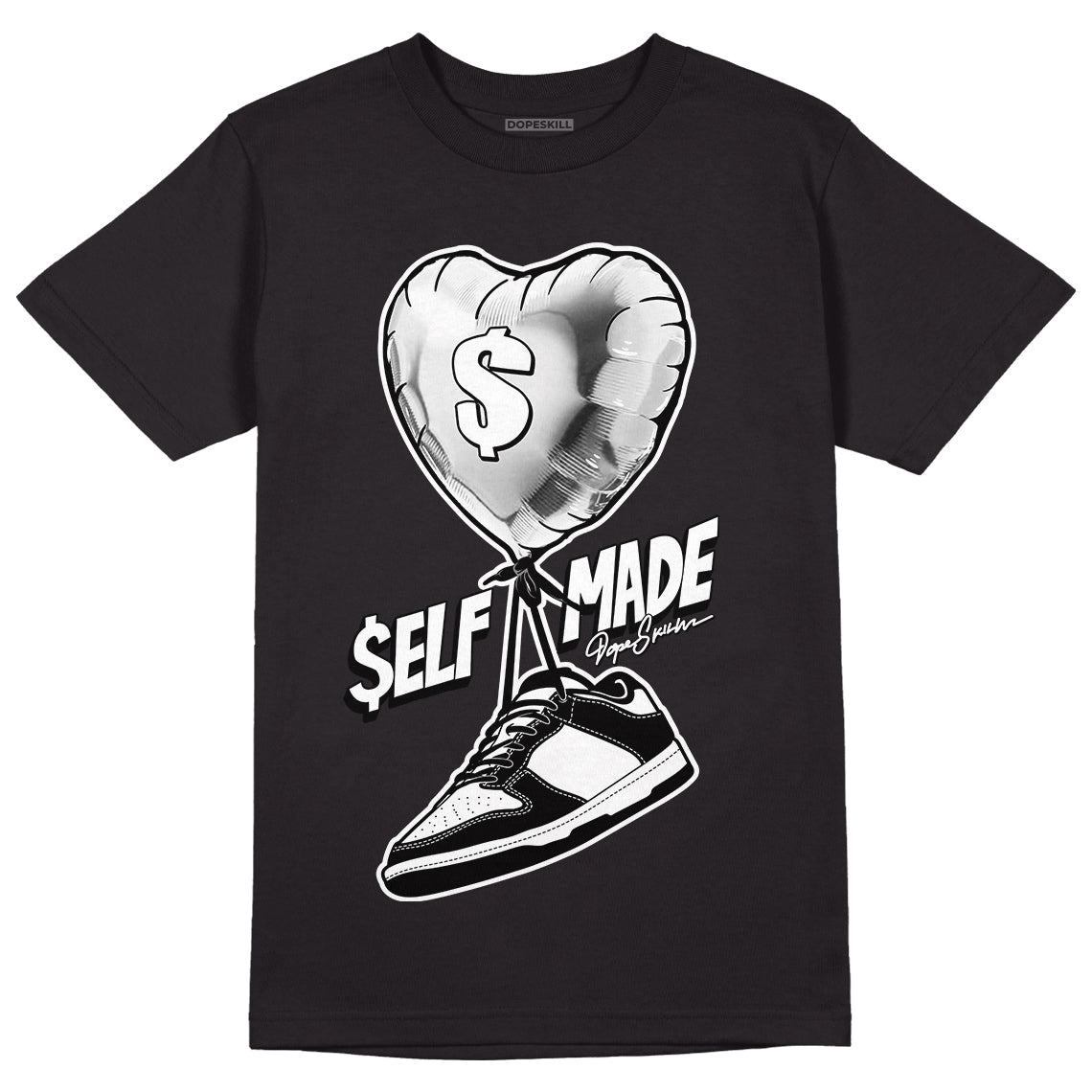 Dunk Low Panda White Black DopeSkill T-Shirt Self Made Graphic - Black