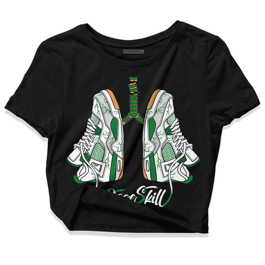 Nike SB x Jordan 4 “Pine Green” DopeSkill Women's Crop Top Breathe Graphic Streetwear - Black