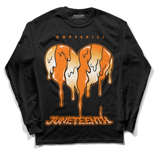 Wmns Dunk Low 'Magma Orange DopeSkill Long Sleeve T-Shirt Juneteenth Heart Graphic Streetwear - Black