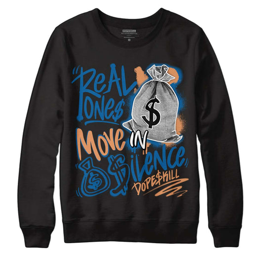 Jordan 3 Retro Wizards DopeSkill Sweatshirt Real Ones Move In Silence Graphic Streetwear - Black