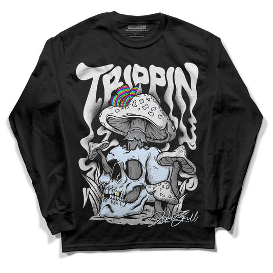 Black Metallic Chrome 6s DopeSkill Long Sleeve T-Shirt Trippin Graphic - Black