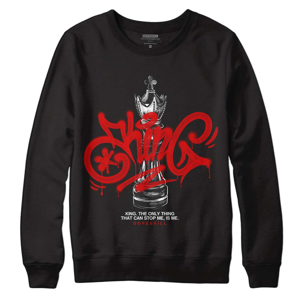 Jordan 12 Retro ‘Gym Red’ DopeSkill Sweatshirt King Chess Graphic Streetwear - Black
