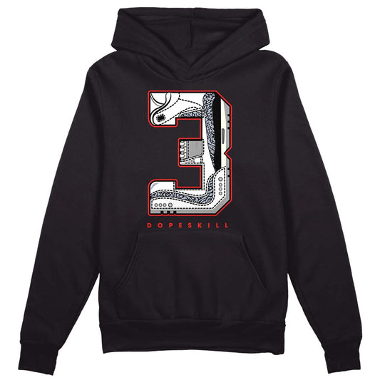 Jordan 3 Retro White Cement Reimagined DopeSkill Hoodie Sweatshirt No.3 Graphic Streetwear - Black