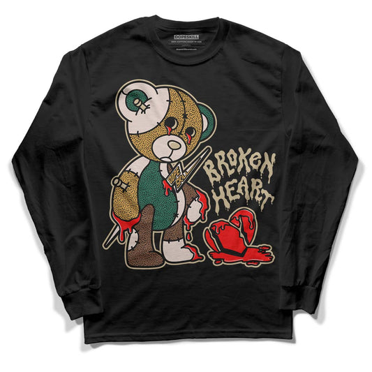 Safari Dunk Low DopeSkill Long Sleeve T-Shirt Broken Heart Graphic - Black 