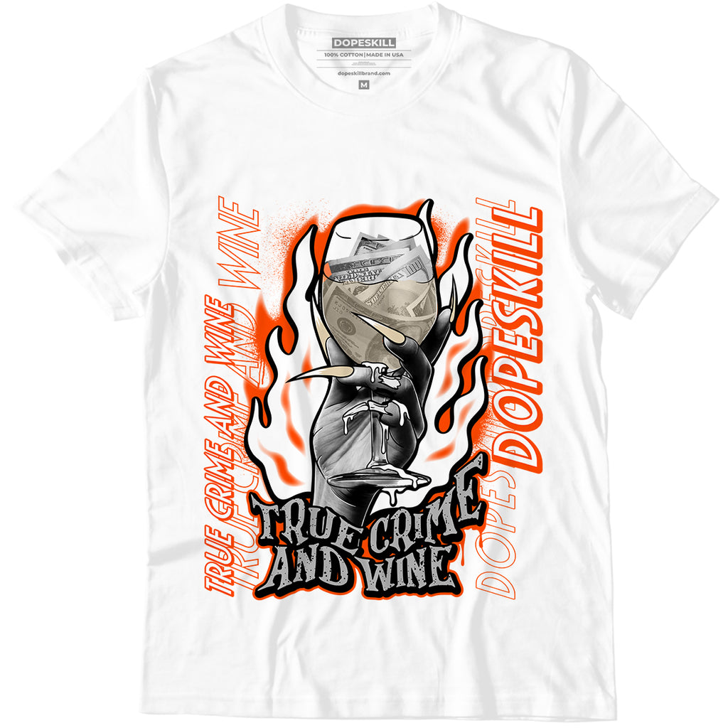True Crime Halloween Unisex Shirt Match Jordan 5 “Shattered Backboard” Orange Blaze - White 