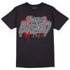 Fire Red 9s DopeSkill T-Shirt Rare Breed Graphic - Black 