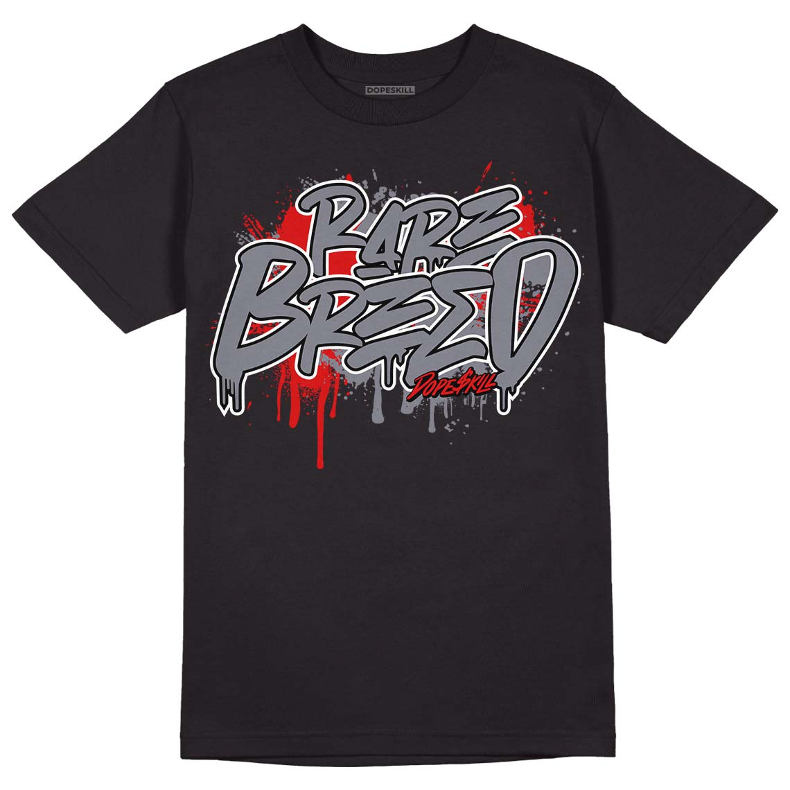 Fire Red 9s DopeSkill T-Shirt Rare Breed Graphic - Black 