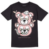 Jordan 1 High OG WMNS Washed Pink DopeSkill T-Shirt New Double Bear Graphic Streetwear - Black