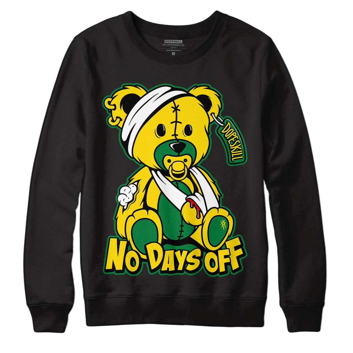 Dunk Low Reverse Brazil DopeSkill Sweatshirt Hurt Bear Graphic - Black