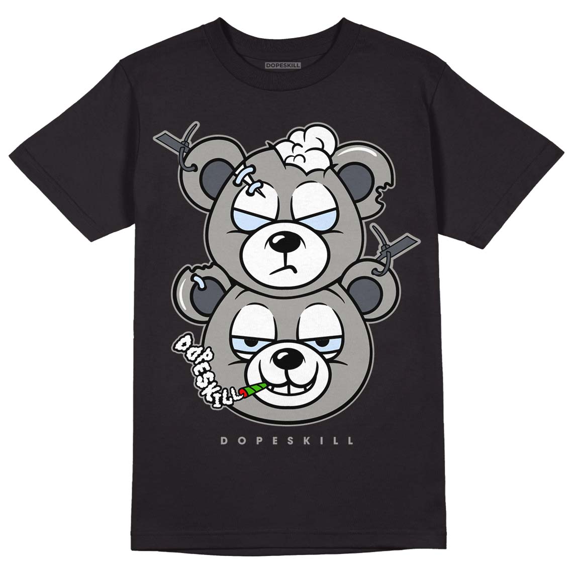 Jordan 6 Retro Cool Grey DopeSkill T-Shirt New Double Bear Graphic Streetwear - Black