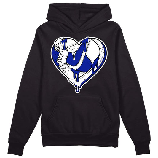 Racer Blue White Dunk Low DopeSkill Hoodie Sweatshirt Heart Jordan Graphic - Black