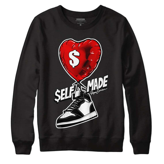 Jordan 1 High 85 Black White DopeSkill Sweatshirt Self Made Graphic Streetwear  - Black