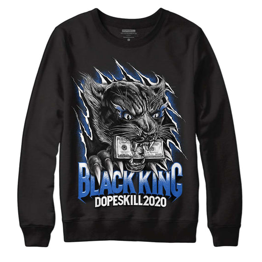 True Blue 1s DopeSkill Sweatshirt Black King Graphic - Black