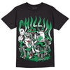 Jordan 1 Low Lucky Green DopeSkill T-Shirt Chillin Graphic Streetwear - Black