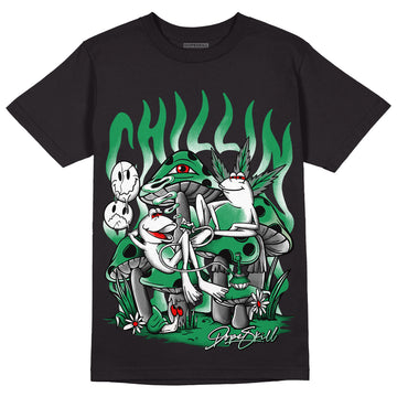 Jordan 1 Low Lucky Green DopeSkill T-Shirt Chillin Graphic Streetwear - Black