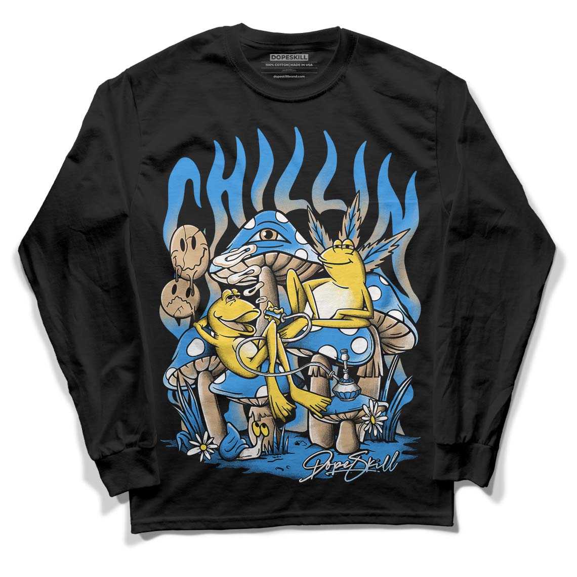 SB Dunk Low Homer DopeSkill Long Sleeve T-Shirt Chillin Graphic - Black