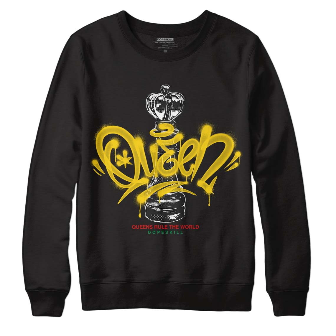 Black History Collection DopeSkill Sweatshirt Queen Chess Graphic - Black