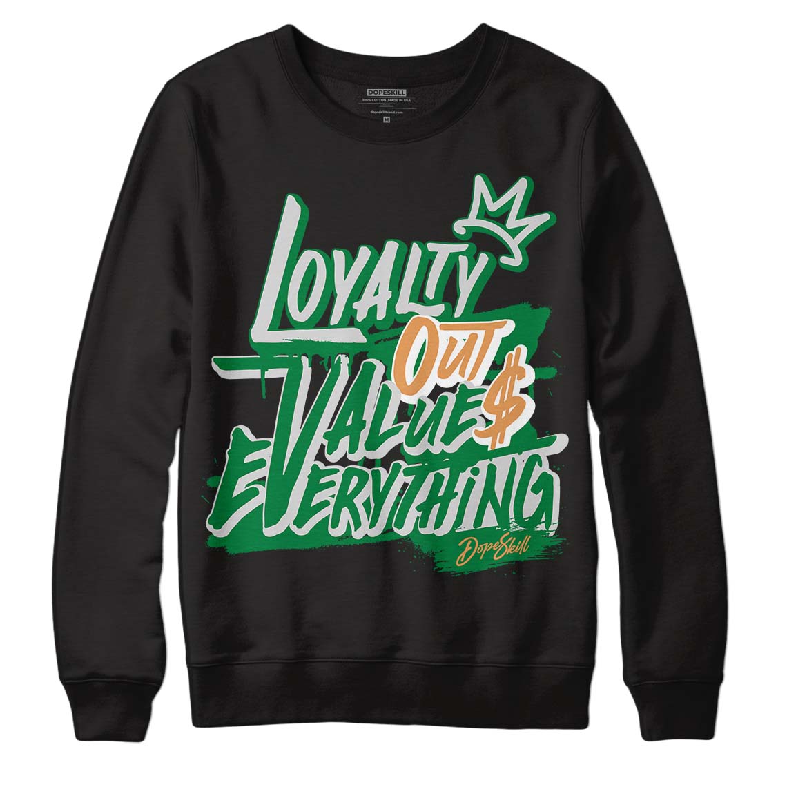 Nike SB x Jordan 4 “Pine Green” DopeSkill Sweatshirt LOVE Graphic Streetwear - Black