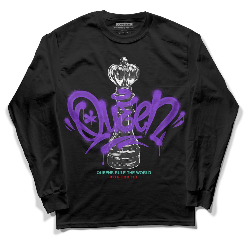 Dunk Low SE Safari Mix DopeSkill Long Sleeve T-Shirt Queen Chess Graphic Streetwear - Black