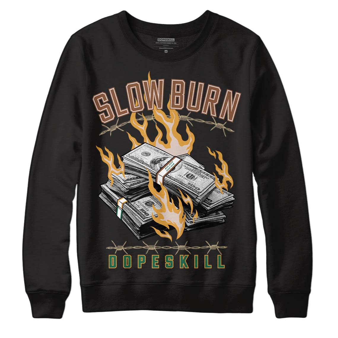 Safari Dunk Low DopeSkill Sweatshirt Slow Burn Graphic - Black