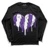 PURPLE Collection DopeSkill Long Sleeve T-Shirt Slime Drip Heart Graphic - Black