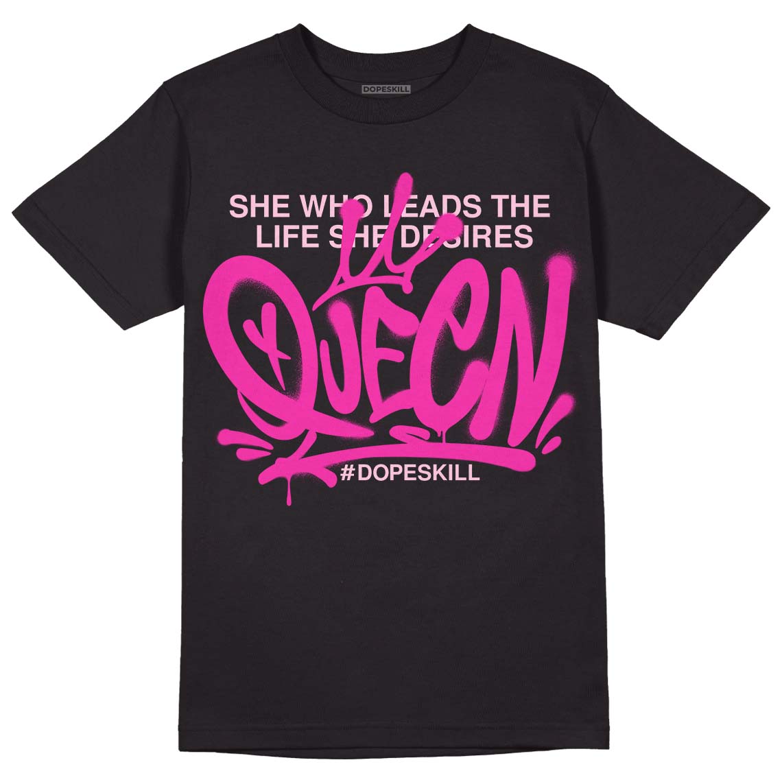 Triple Pink Dunk Low DopeSkill T-Shirt Queen Graphic - Black