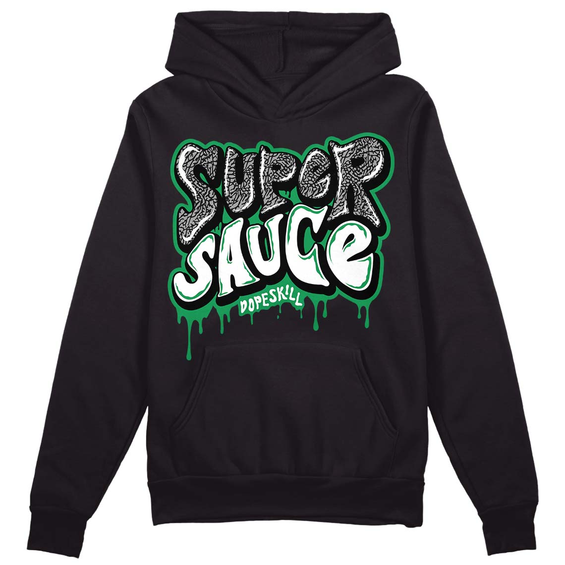 Jordan 3 WMNS “Lucky Green” DopeSkill Hoodie Sweatshirt Super Sauce Graphic Streetwear - Black