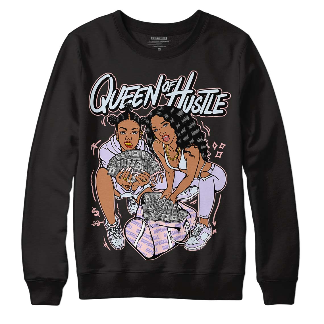 Easter Dunk Low DopeSkill Sweatshirt Queen Of Hustle Graphic - Black