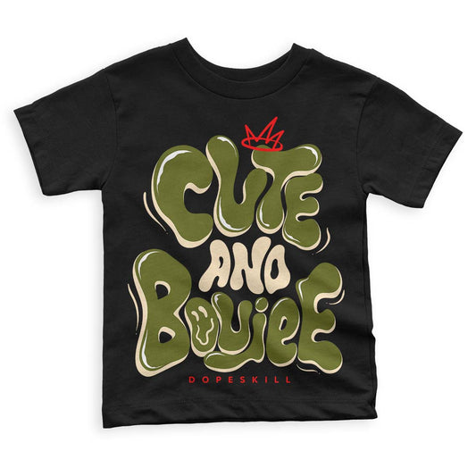 Travis Scott x Jordan 1 Low OG “Olive” DopeSkill Toddler Kids T-shirt Cute and Boujee Graphic Streetwear - Black