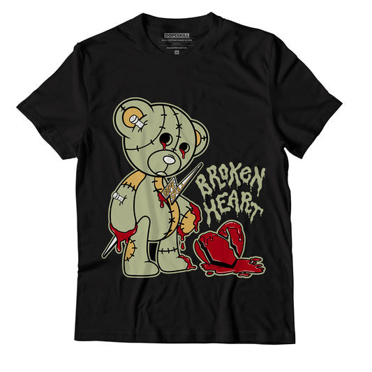 Jordan 5 Jade Horizon DopeSkill T-Shirt Broken Heart Graphic - Black 