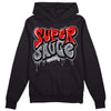 Fire Red 9s DopeSkill Hoodie Sweatshirt Super Sauce Graphic - Black 