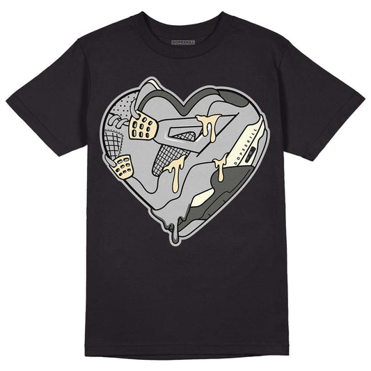 Jordan 4 Retro SE Craft Photon Dust DopeSkill T-Shirt Heart Jordan 4 Graphic Streetwear - Black