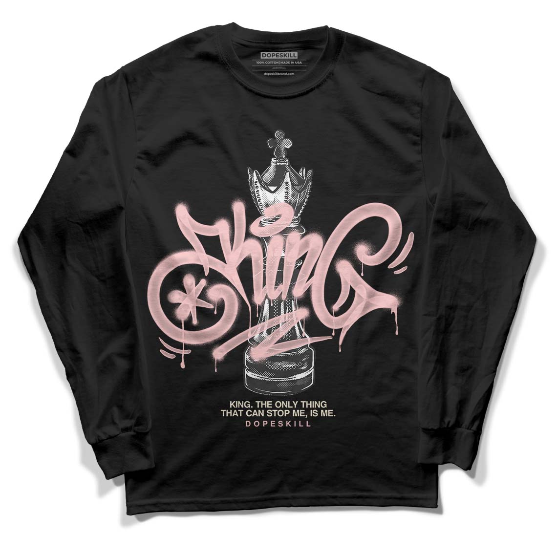 Jordan 1 High OG WMNS Washed Pink DopeSkill Long Sleeve T-Shirt King Chess Graphic Streetwear - Black