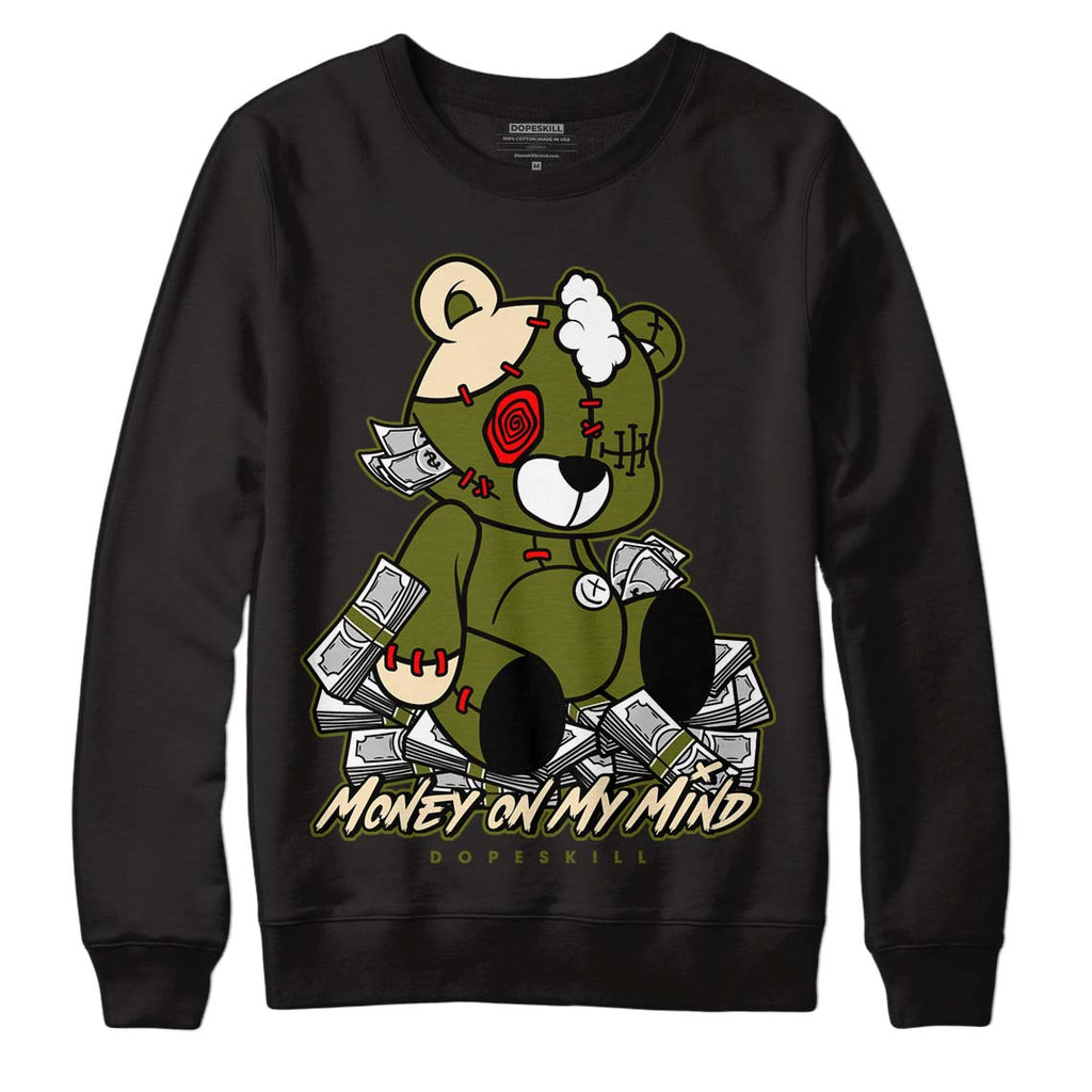 Travis Scott x Jordan 1 Low OG “Olive” DopeSkill Sweatshirt MOMM Bear Graphic Streetwear - Black