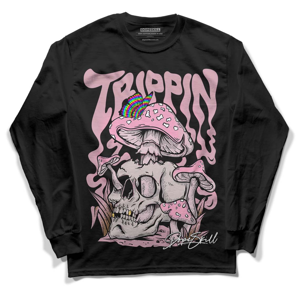 Dunk Low Teddy Bear Pink DopeSkill Long Sleeve T-Shirt Trippin Graphic - Black 