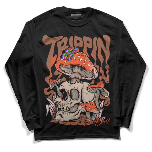 Desert Elephant 3s DopeSkill Long Sleeve T-Shirt Trippin Graphic - Black