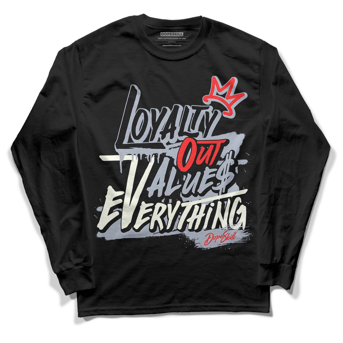 Jordan 3 Retro White Cement Reimagined DopeSkill Long Sleeve T-Shirt LOVE Graphic Streetwear - Black